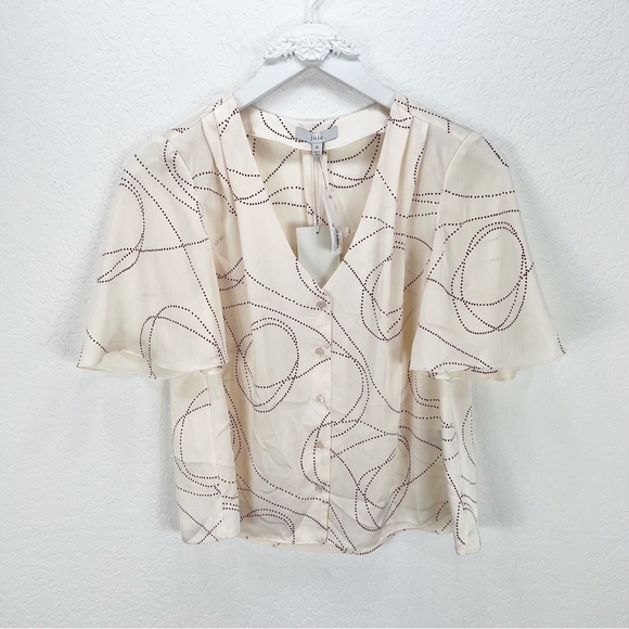 Joie Cadell B aged white top blouse button down Size XS NWT - Picture 2 of 7